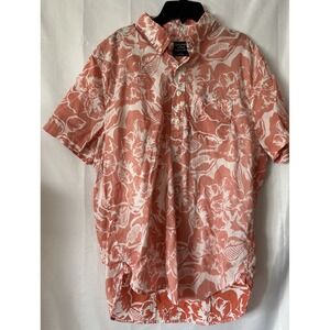 Abercrombie & Fitch 1/4 Button Men's Short Sleeve Hawaiian ‎ Floral Shirt Size L